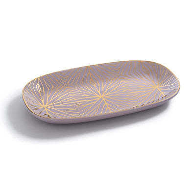 Lily Pad Lilac & Gold Catchall Tray – 24K Gold Accent in Limited Edition Colors - Anara Lifestyle