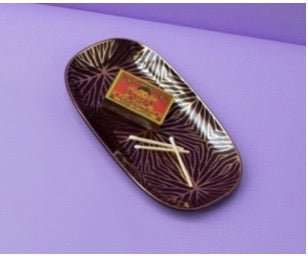 Lily Pad Plum & Gold Catchall Tray – 24K Gold Accent in Limited Edition - Anara Lifestyle