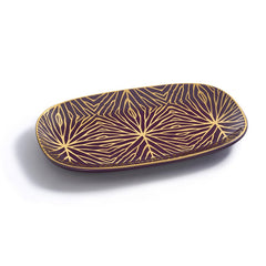 Lily Pad Plum & Gold Catchall Tray – 24K Gold Accent in Limited Edition - Anara Lifestyle