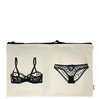Double Lingerie Packing Pouch – Cream
