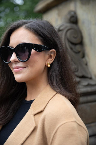 Audrey Brushed Gold Ball Earrings