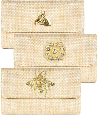 Avery Charm Straw Clutch – Convertible Crossbody
