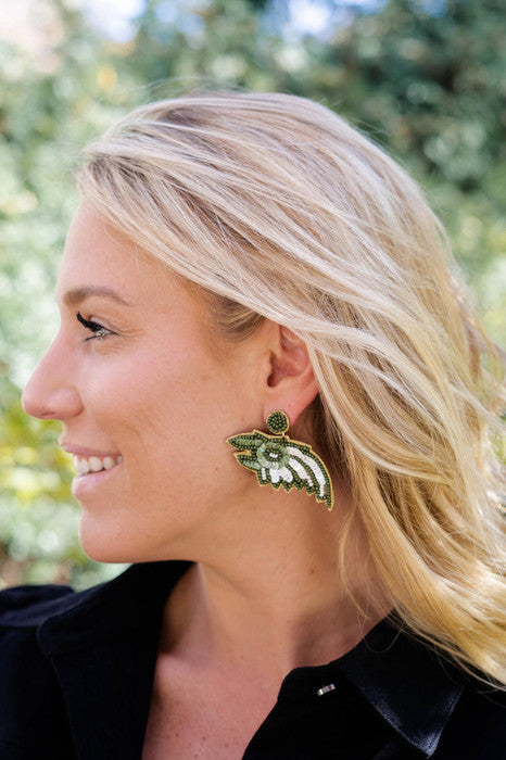 Eagles Head - Fabric Backed Earrings