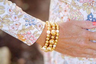 Georgia - Gold & Freshwater Pearl Beaded Bracelet