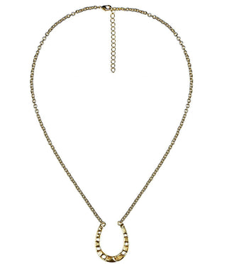Gold Horseshoe Charm Necklace - 18k Gold Plated