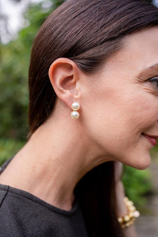 Large Belle - Double Pearl earrings - Belle of the Ball