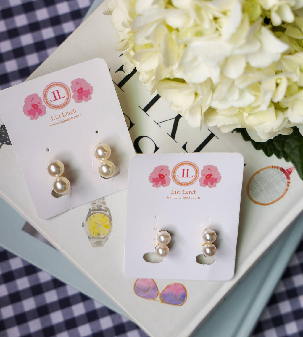 Large Belle - Double Pearl earrings - Belle of the Ball