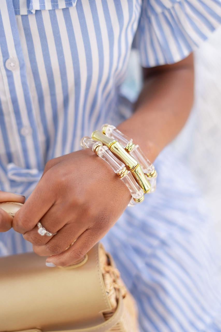 Logan Bamboo Acrylic Bracelet