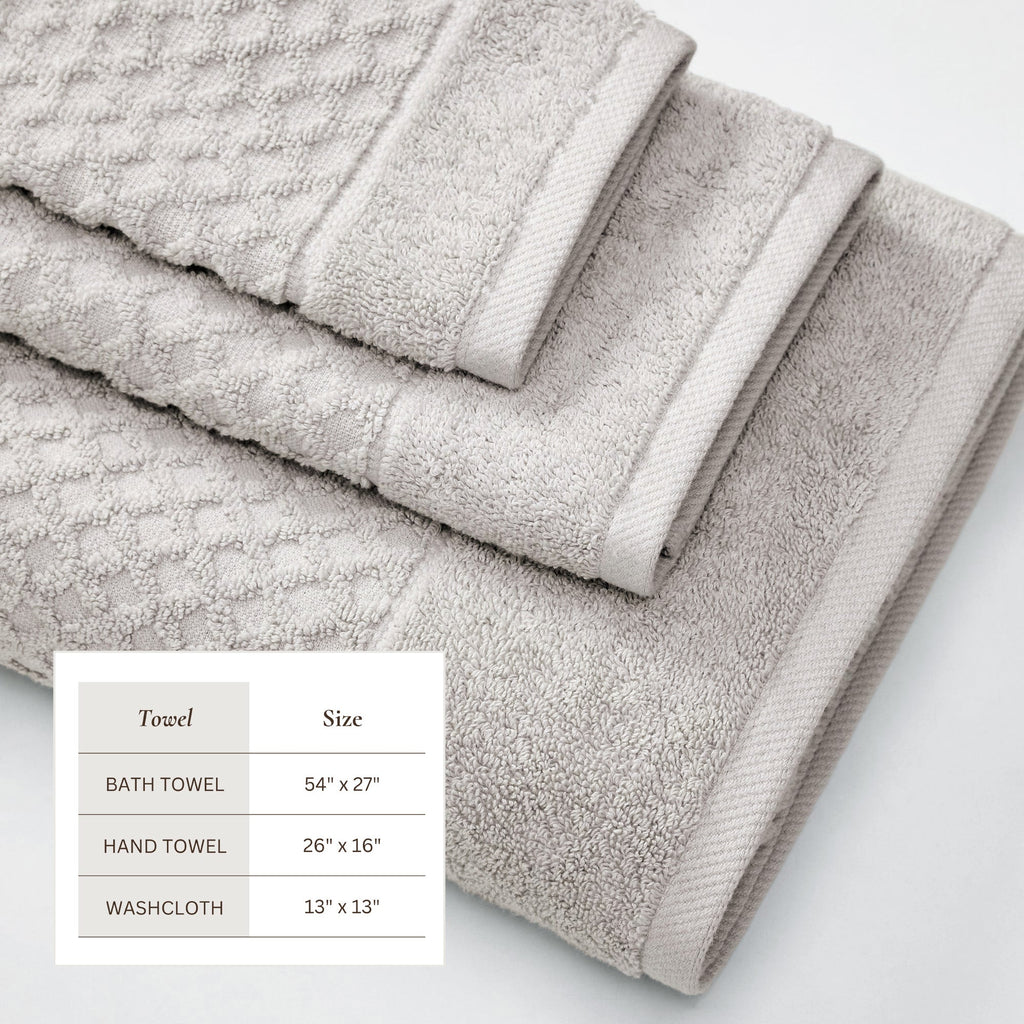 Grayson Cotton Diamond Waffle Weave Bath Towel Set