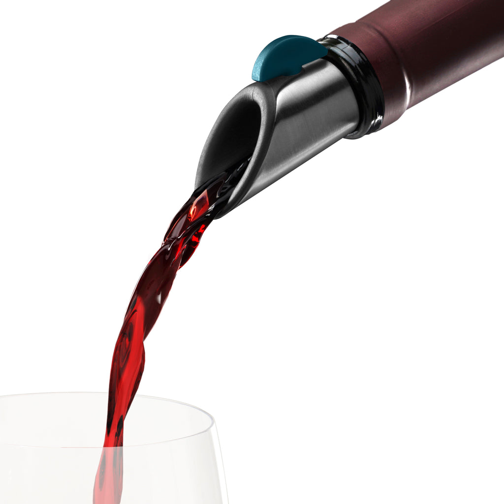 Wine Pourer and Stopper in Deep Teal