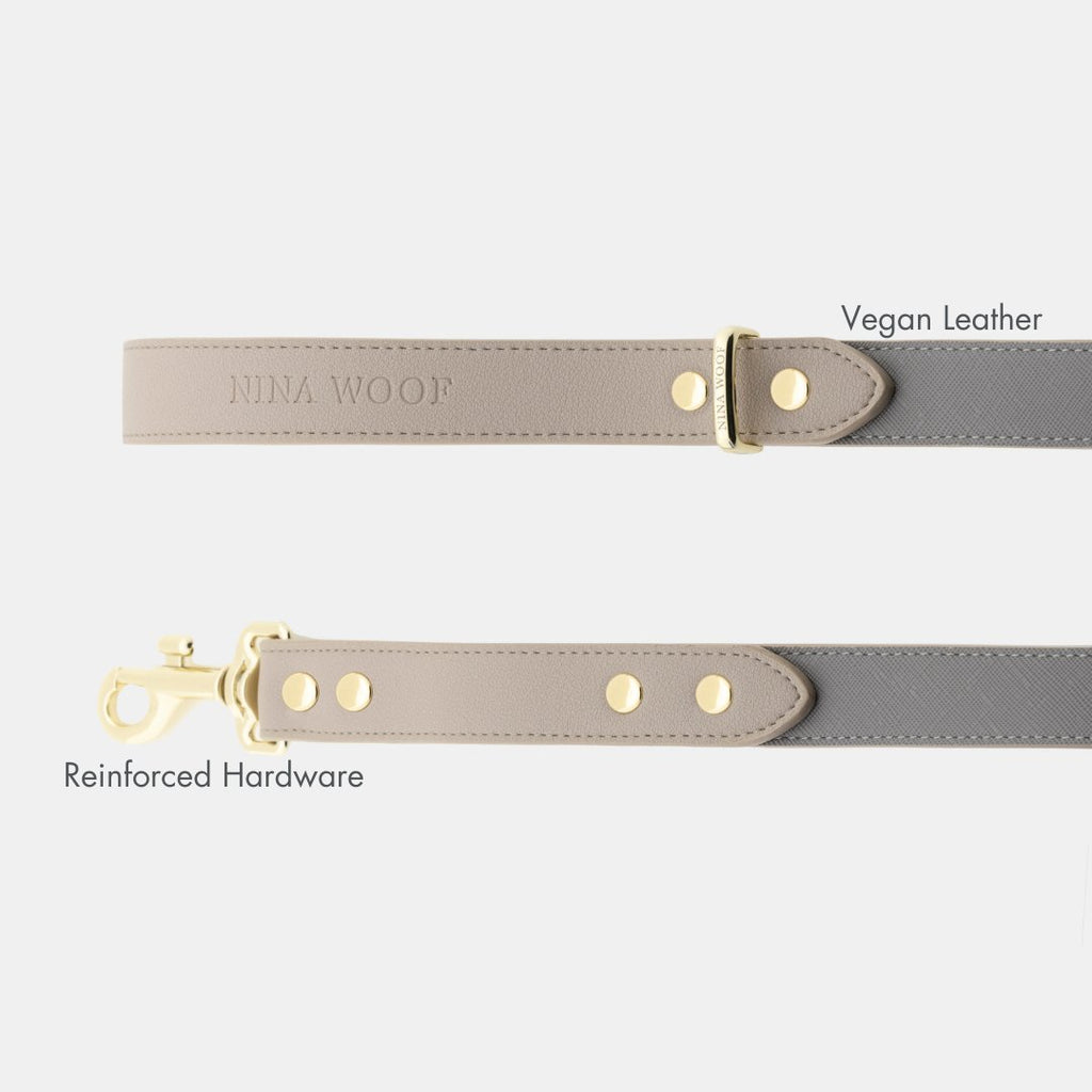 London Vegan Leather Dog Leash 4ft | Sophisticated Saffiano-Inspired Design