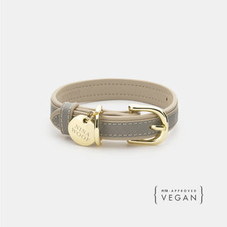 London Vegan Leather Dog Collar | Elegant Saffiano Design for Pets