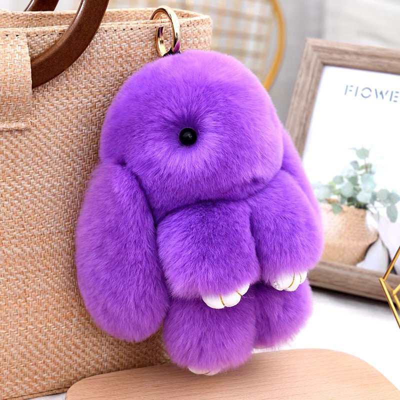 Lulu Bunny Rex Fur Key Chains with Vintage Bunny Tin Cases & Car Freshener - Anara Lifestyle
