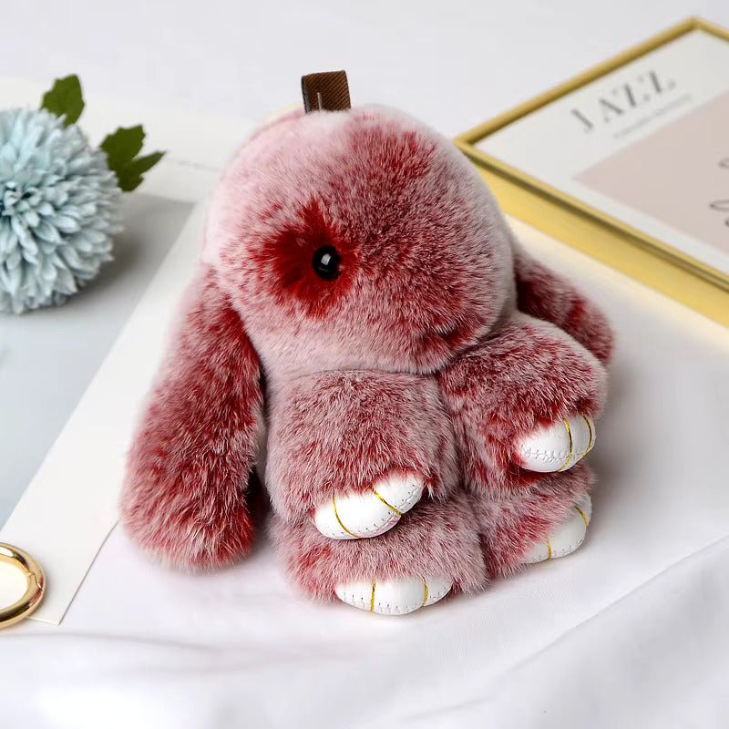 Lulu Bunny Rex Fur Key Chains with Vintage Bunny Tin Cases & Car Freshener - Anara Lifestyle