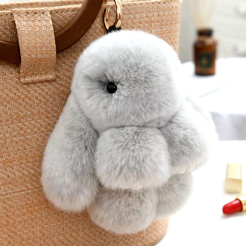 Lulu Bunny Rex Fur Key Chains with Vintage Bunny Tin Cases & Car Freshener - Anara Lifestyle