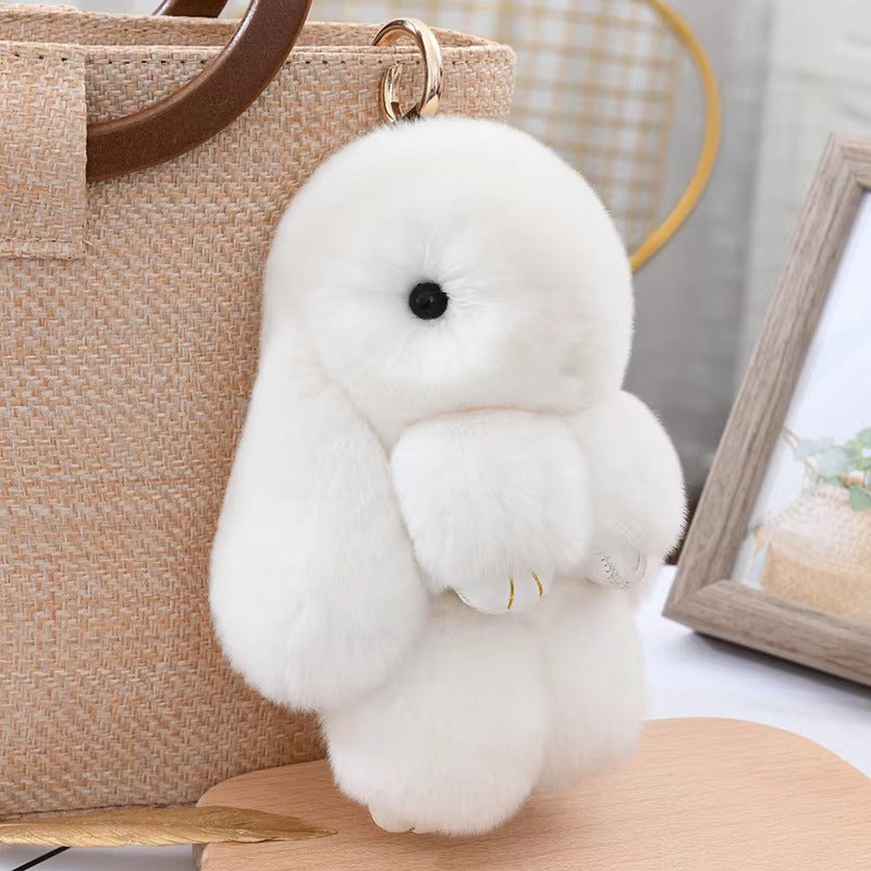 Lulu Bunny Rex Fur Key Chains with Vintage Bunny Tin Cases & Car Freshener - Anara Lifestyle
