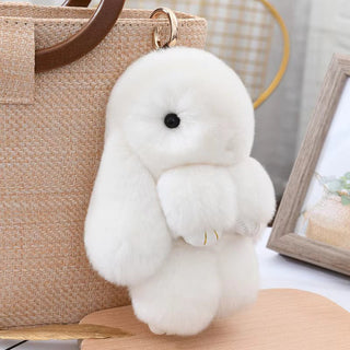 Lulu Bunny Rex Fur Key Chains with Vintage Bunny Tin Cases & Car Freshener - Anara Lifestyle