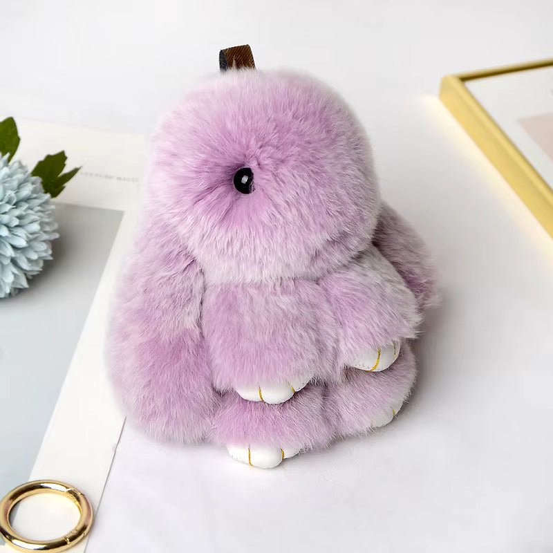 Lulu Bunny Rex Fur Key Chains with Vintage Bunny Tin Cases & Car Freshener - Anara Lifestyle