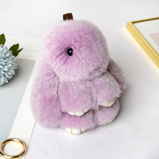 Lulu Bunny Rex Fur Key Chains with Vintage Bunny Tin Cases & Car Freshener - Anara Lifestyle
