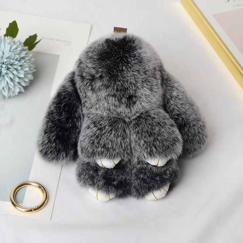 Lulu Bunny Rex Fur Key Chains with Vintage Bunny Tin Cases & Car Freshener - Anara Lifestyle