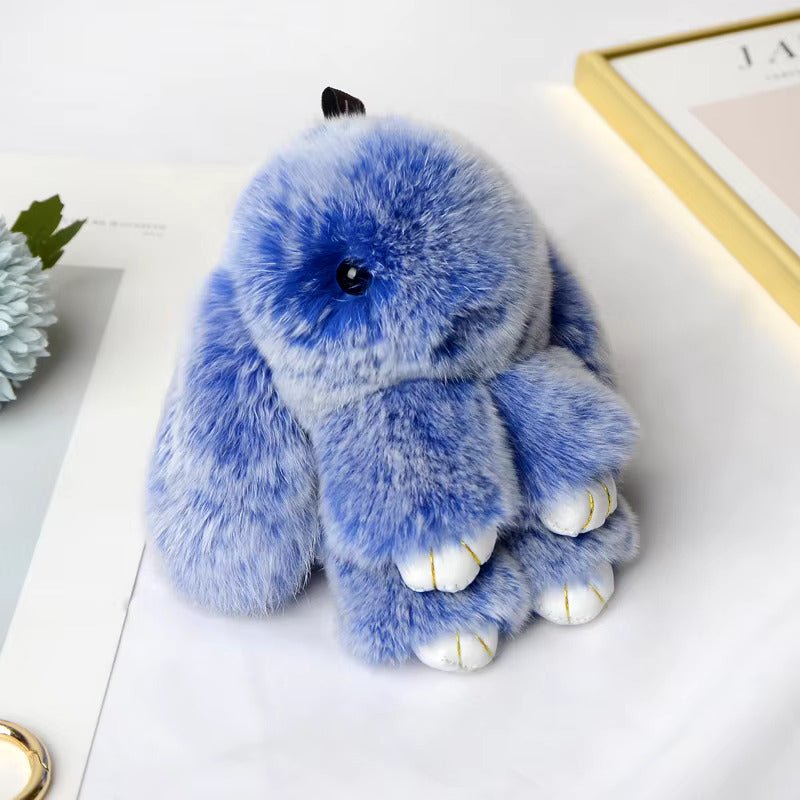 Lulu Bunny Rex Fur Key Chains with Vintage Bunny Tin Cases & Car Freshener - Anara Lifestyle