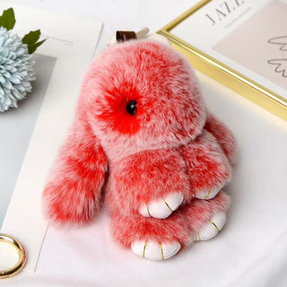 Lulu Bunny Rex Fur Key Chains with Vintage Bunny Tin Cases & Car Freshener - Anara Lifestyle
