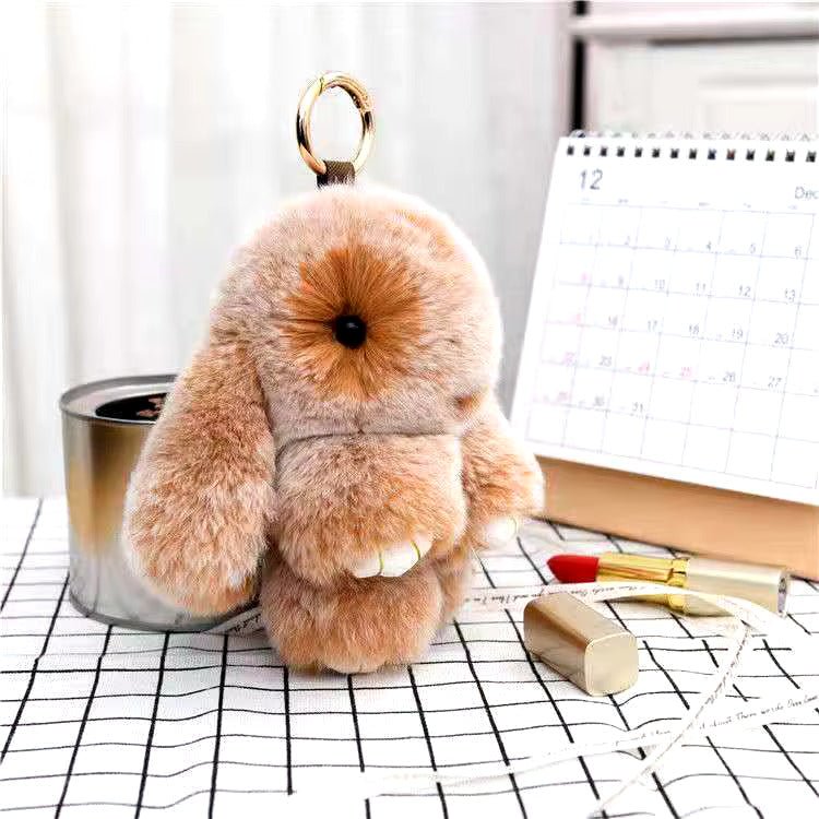 Lulu Bunny Rex Fur Key Chains with Vintage Bunny Tin Cases & Car Freshener - Anara Lifestyle