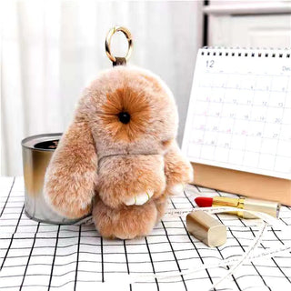 Lulu Bunny Rex Fur Key Chains with Vintage Bunny Tin Cases & Car Freshener - Anara Lifestyle