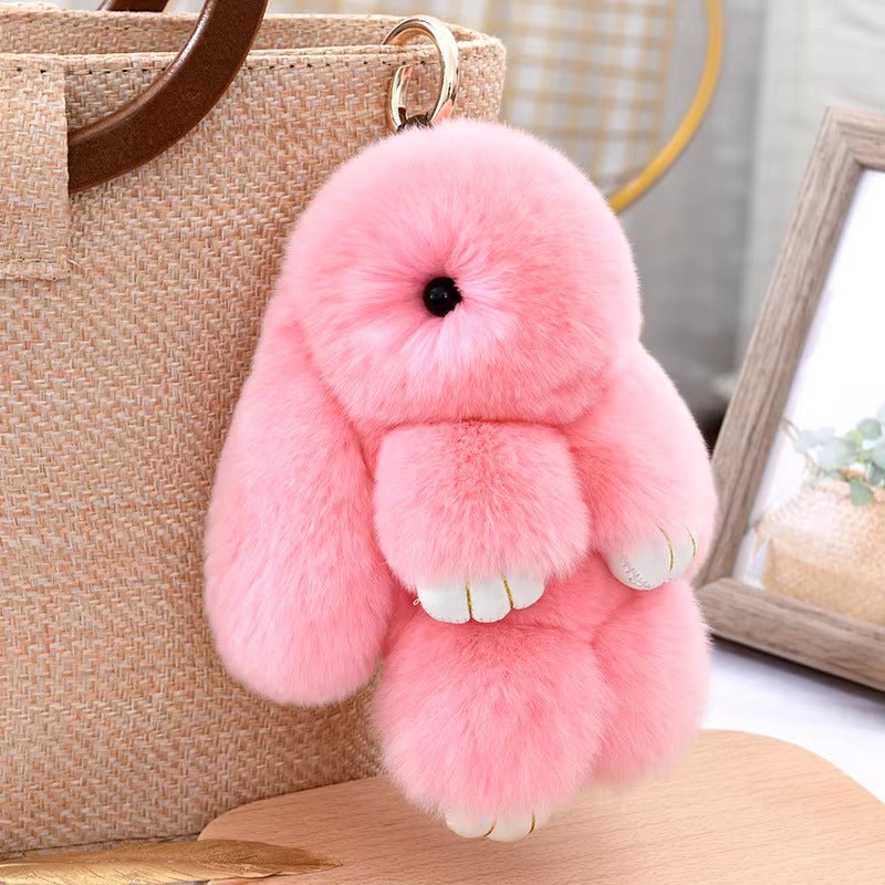 Lulu Bunny Rex Fur Key Chains with Vintage Bunny Tin Cases & Car Freshener - Anara Lifestyle