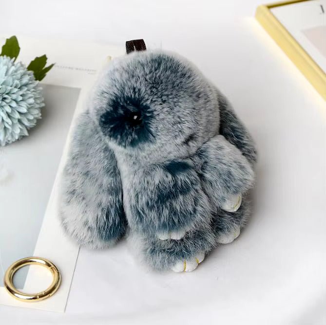 Lulu Bunny Rex Fur Key Chains with Vintage Bunny Tin Cases & Car Freshener - Anara Lifestyle