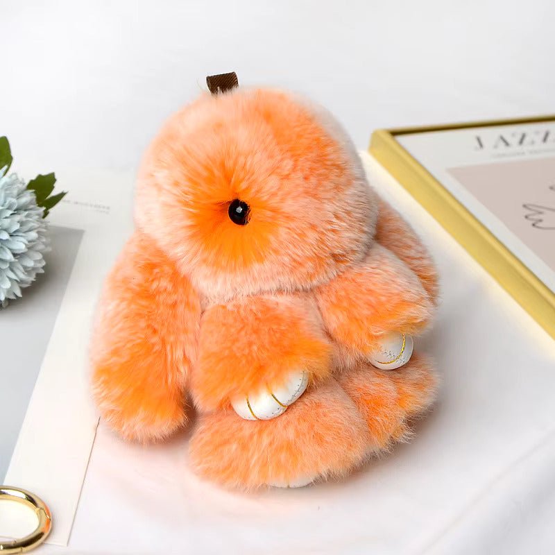 Lulu Bunny Rex Fur Key Chains with Vintage Bunny Tin Cases & Car Freshener - Anara Lifestyle