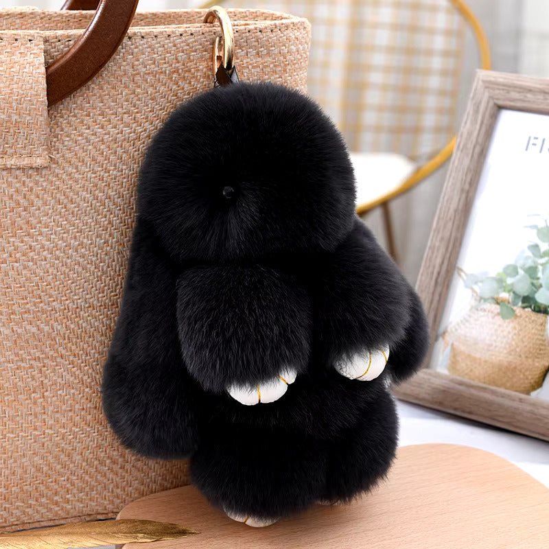 Lulu Bunny Rex Fur Key Chains with Vintage Bunny Tin Cases & Car Freshener - Anara Lifestyle
