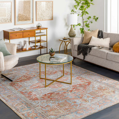 Rust Maayon Washable Rug – Stylish Rust Color Living Room Carpet