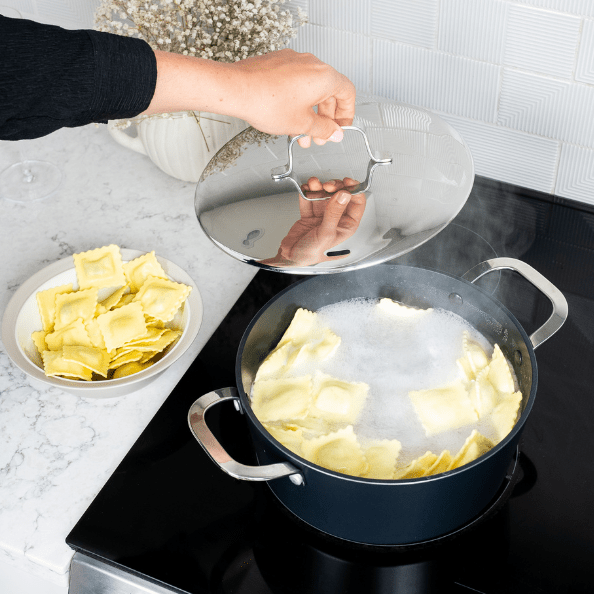 Maestro 4.5 QT Nonstick Stock Pot – Nonstick Cooking Pot with Lid for Family Meals