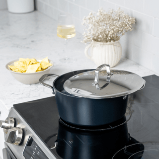 Maestro 4.5 QT Nonstick Stock Pot – Nonstick Cooking Pot with Lid for Family Meals