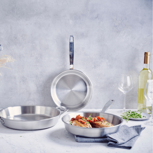 Maestro 5-Ply Stainless Steel Frying Pan – Professional Stainless Steel Skillet