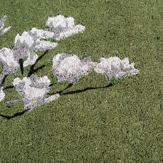 Magnolia Branch Green Floral Coir Doormat