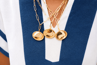 18K Gold Plated Beach Tag Charm Necklace