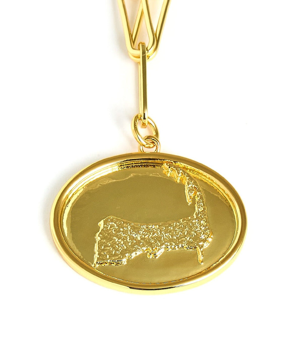 18K Gold Plated Beach Tag Charm Necklace