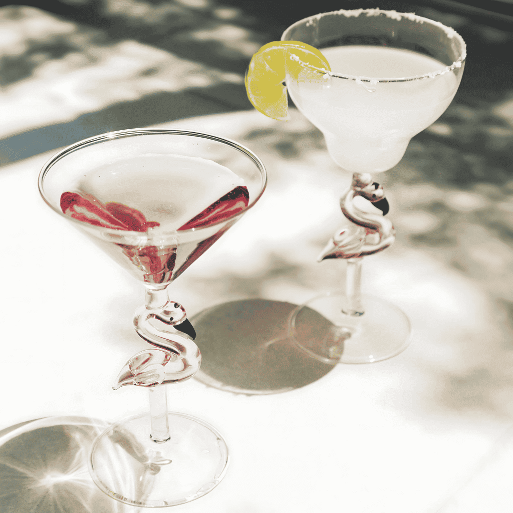 Pink Flamingo 3D Martini Glasses – Set of 2