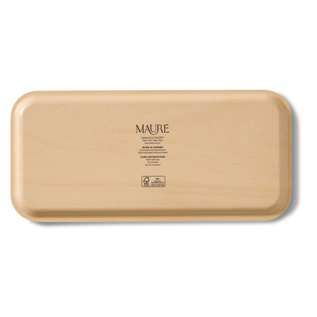 Kings Flower Narrow Birchwood Small Decorative Tray