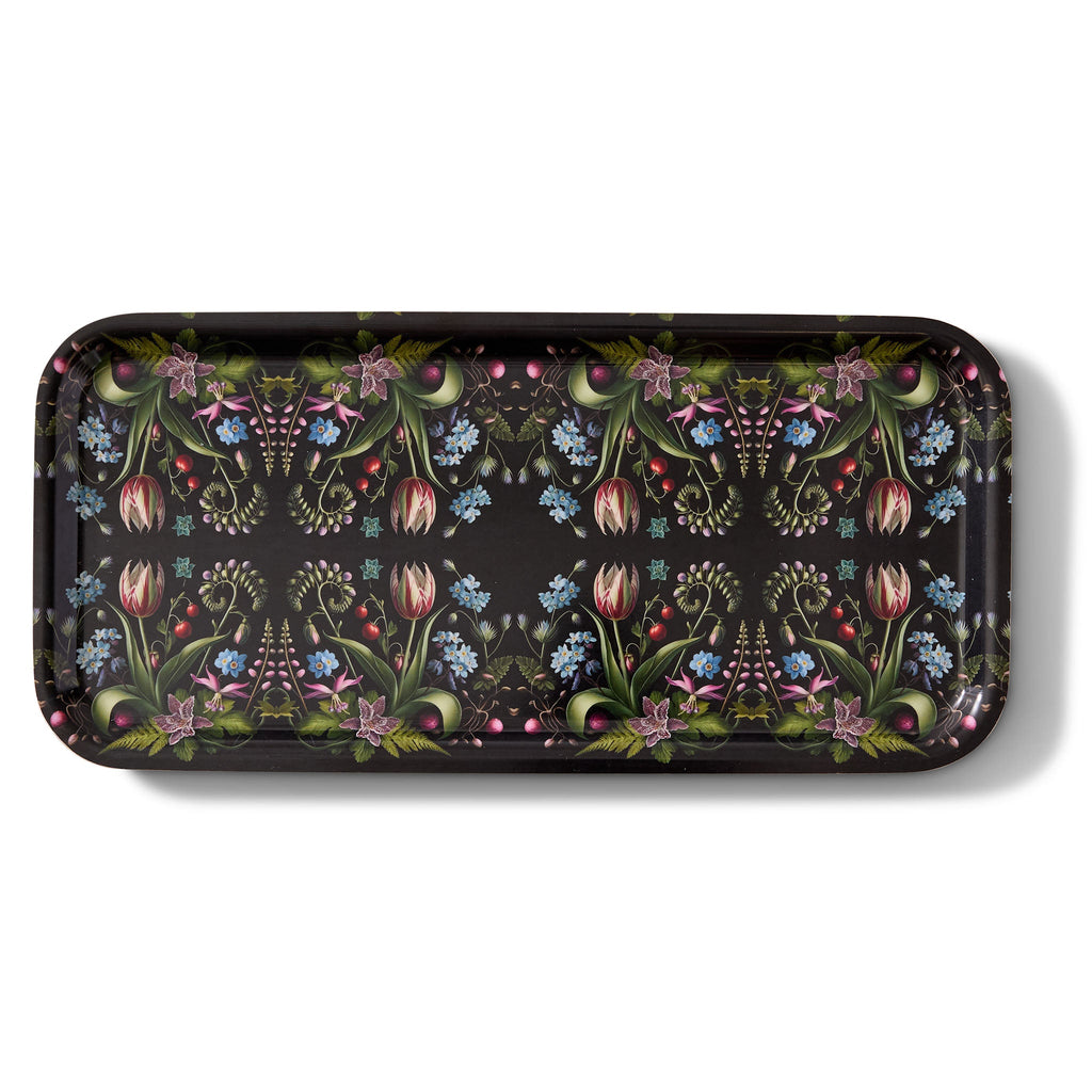 Forget-Me-Nots Narrow Birchwood Small Decorative Tray