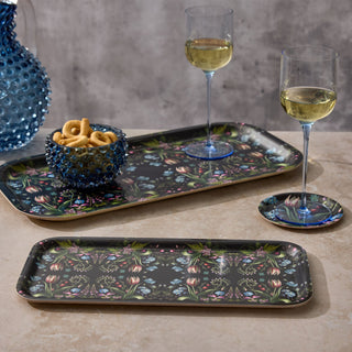 Forget-Me-Nots Mini Birchwood Tray Set of 2