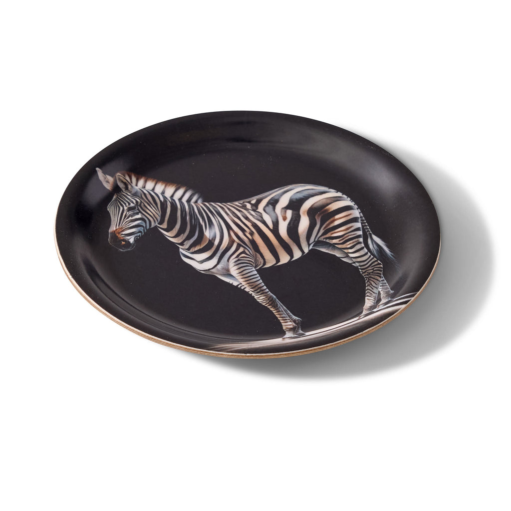 Zebra Mini Birchwood Tray Set of 2