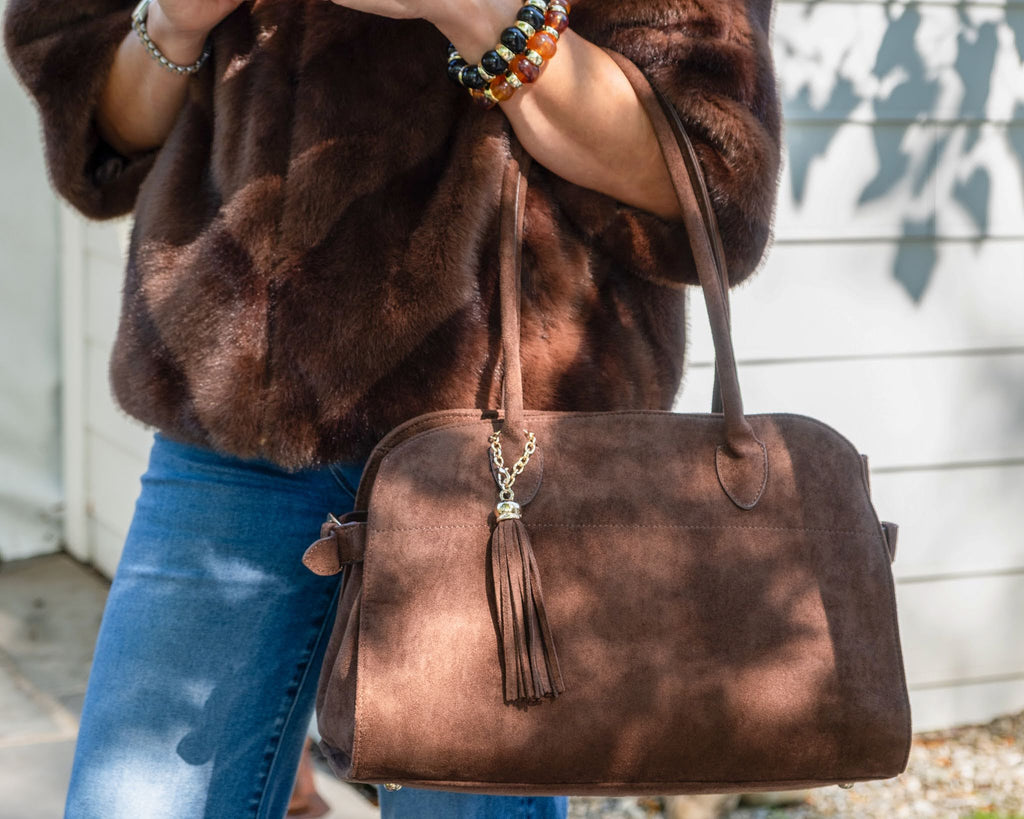 Megan - Faux Suede Medicine Bag
