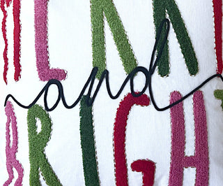 Merry and Bright Embroidered Christmas Pillow – Holiday Collection
