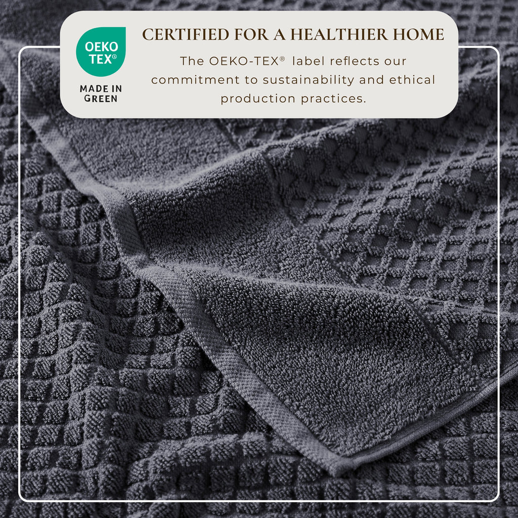 Grayson Cotton Diamond Waffle Weave Bath Towel Set