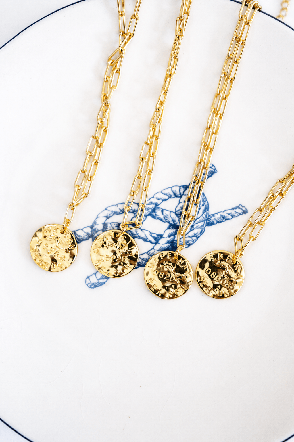 Mini 18K Gold Plated Beach Tag Charm Necklace