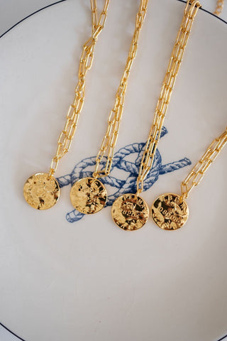 Mini 18K Gold Plated Beach Tag Charm Necklace