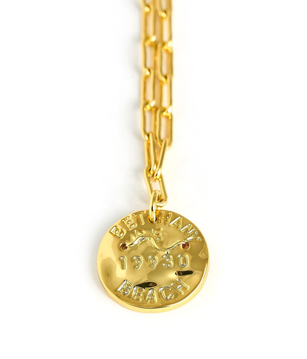 Mini 18K Gold Plated Beach Tag Charm Necklace
